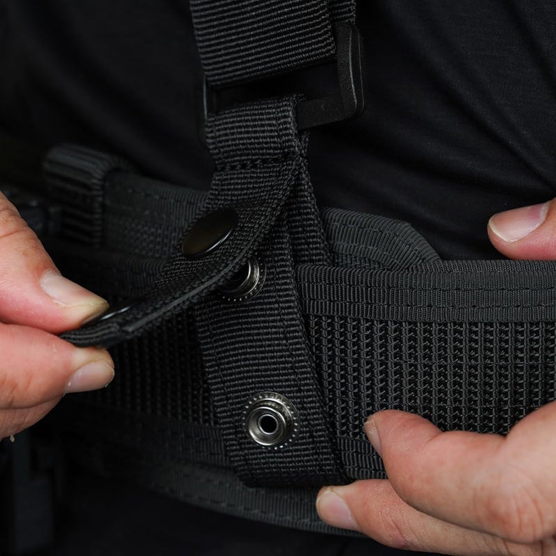 KUNN Tactical Suspenders Police Duty Belt Harness for Men,1.5 Inch Adjustable Tool Belt Suspender with 4 Loop Attachments,Black - Image 3